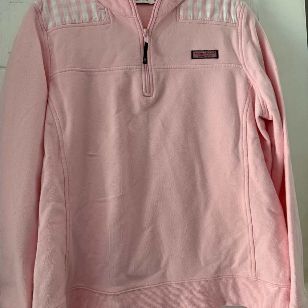 Vineyard Vines Light Pink Checkered Quarter-Zip